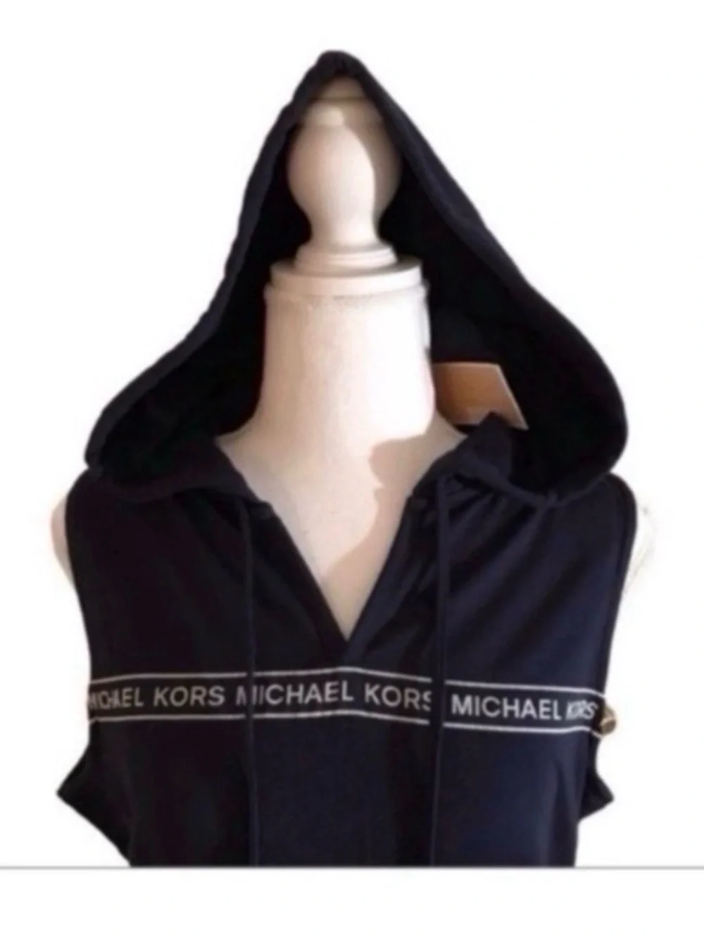 MICHAEL KORS Navy Hooded MK Logo Dress Size Small New!
